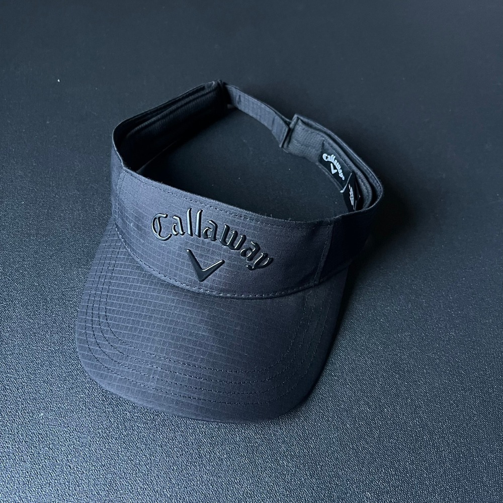 Callaway Golf Visor Black Adjustable Ripstop Logo Sun Hat Golf Gorpcore Sporty